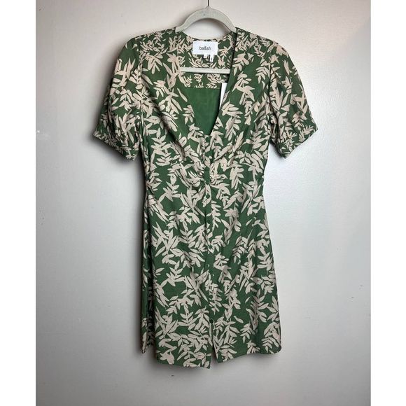 ba&sh Green Ruffled Wrap Mini Dress - Picture 3 of 9